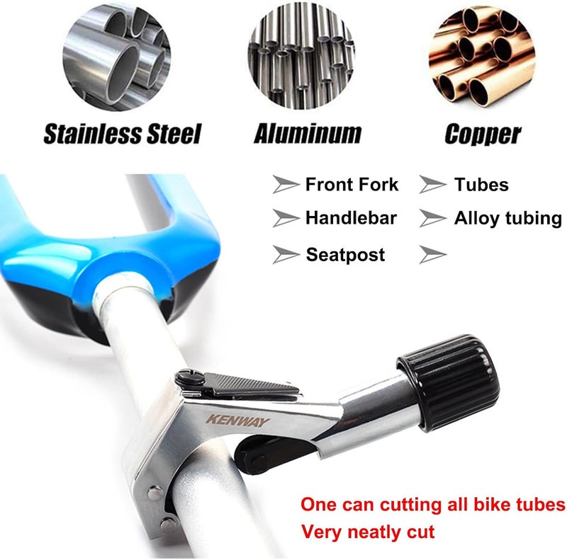 SONZUIA Road Mountain Bike Fork Steerer Seat Post Handlebar Tube Cutter Tool, Bicycle Metal Pipe Cutter Tool with 5pcs Cutter Wheels for Size 1/4"-1-5/8" (6mm-42mm) - Image 3